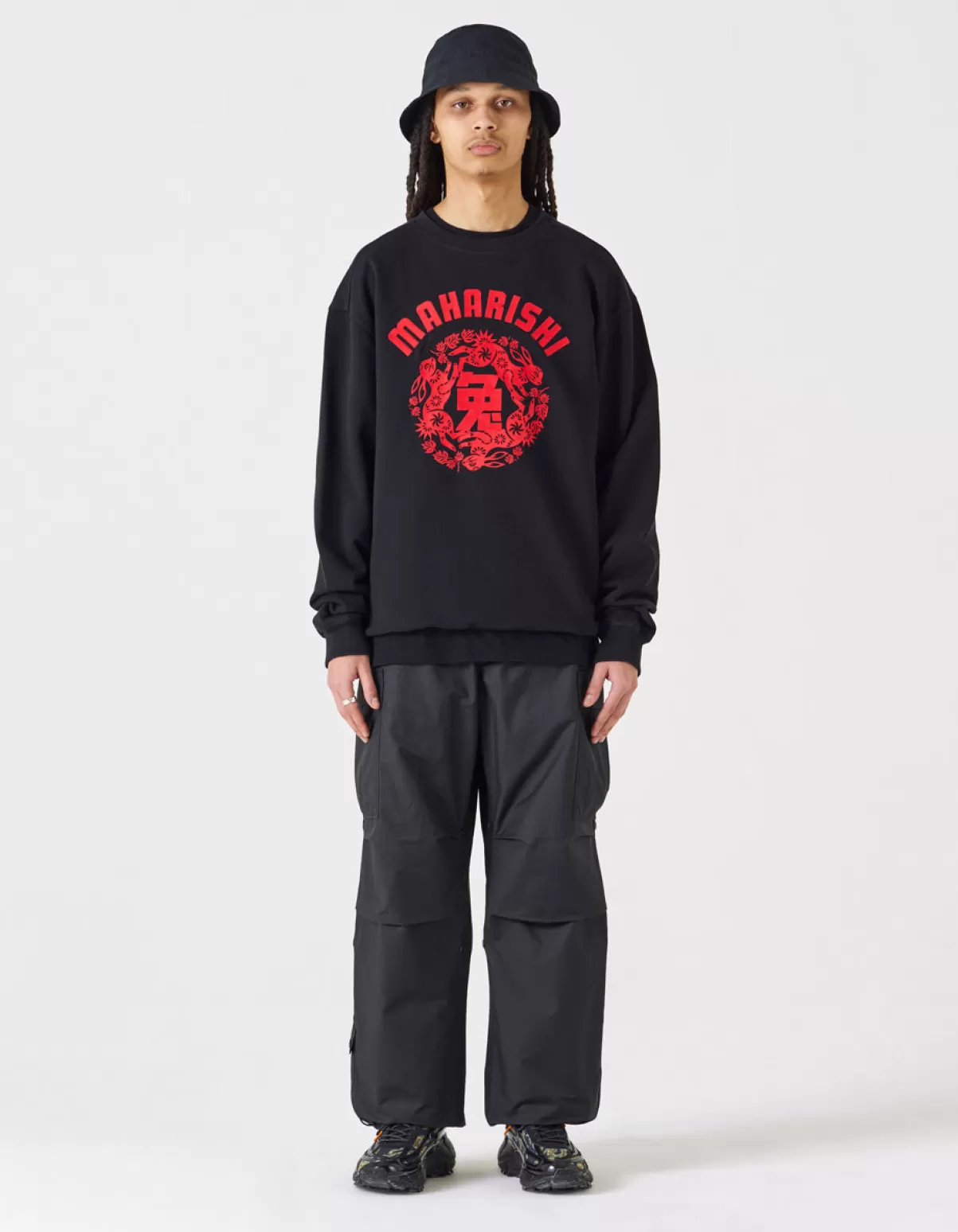 Maharishi 1005 Paper-Cut Rabbit Crew Sweat