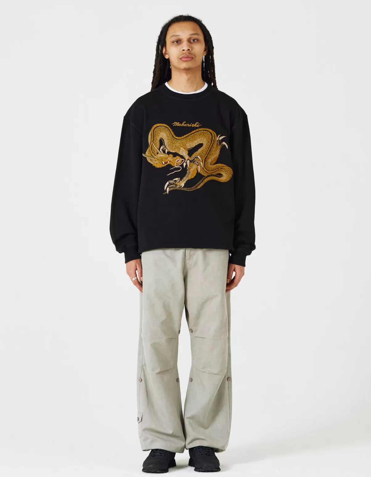 Maharishi 4216 Thai Dragon Embroidered Crew Sweat