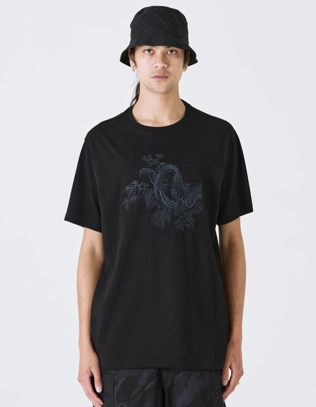 Maharishi 4243 Water Dragon Embroidered T-Shirt