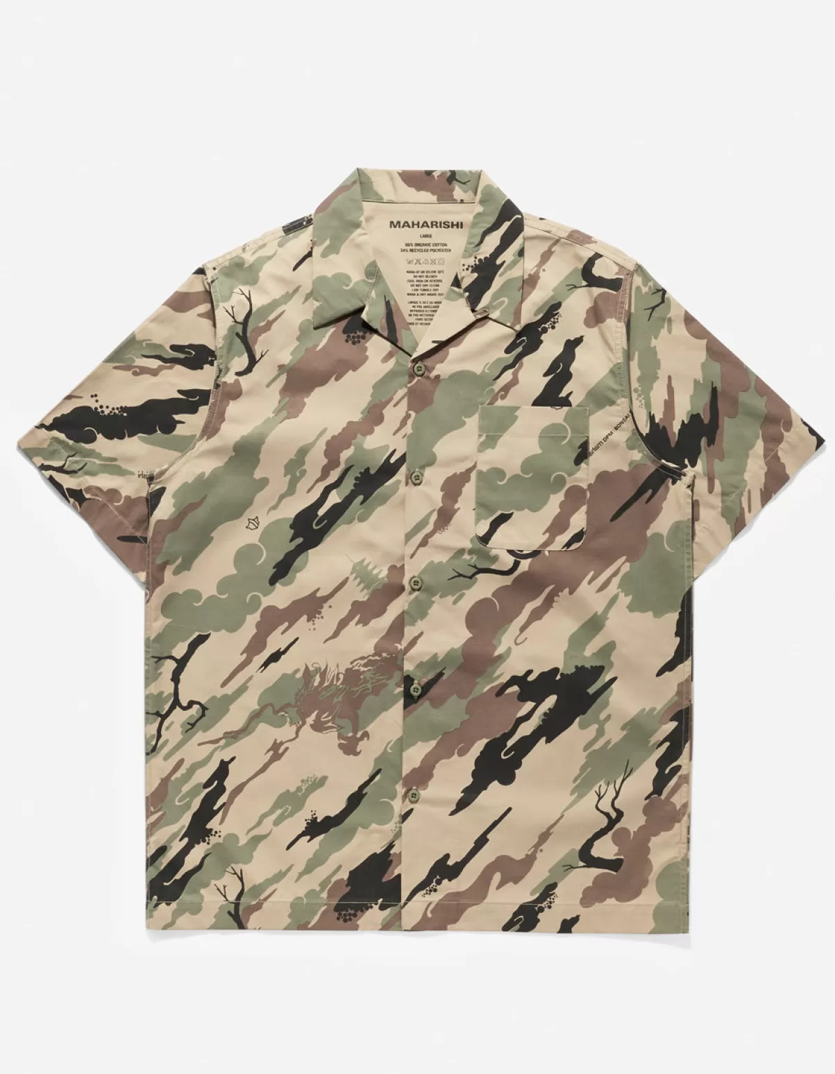 Maharishi 4312 Dpm:Bonsai Forest Camp Collar Shirt