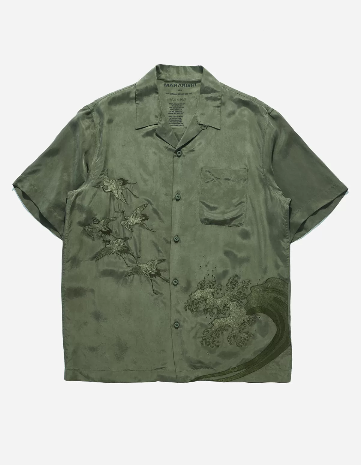 Maharishi 4508 Flying Cranes Embroidered Shirt