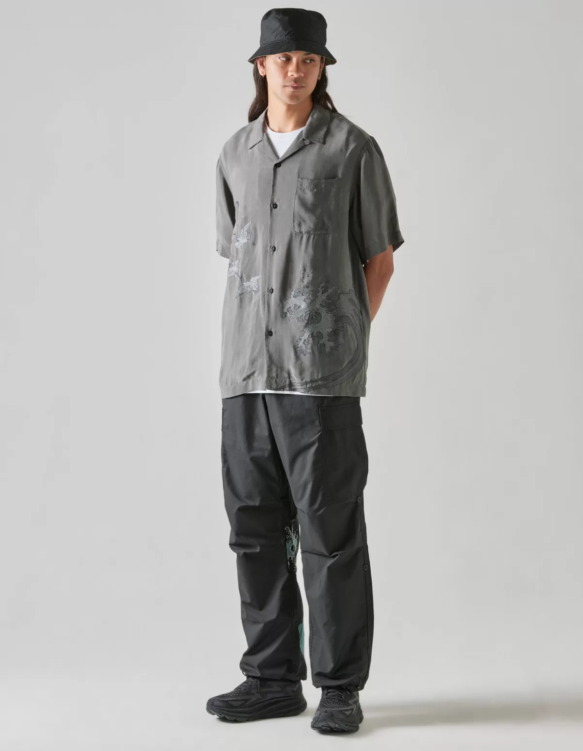 Maharishi 4508 Flying Cranes Embroidered Shirt