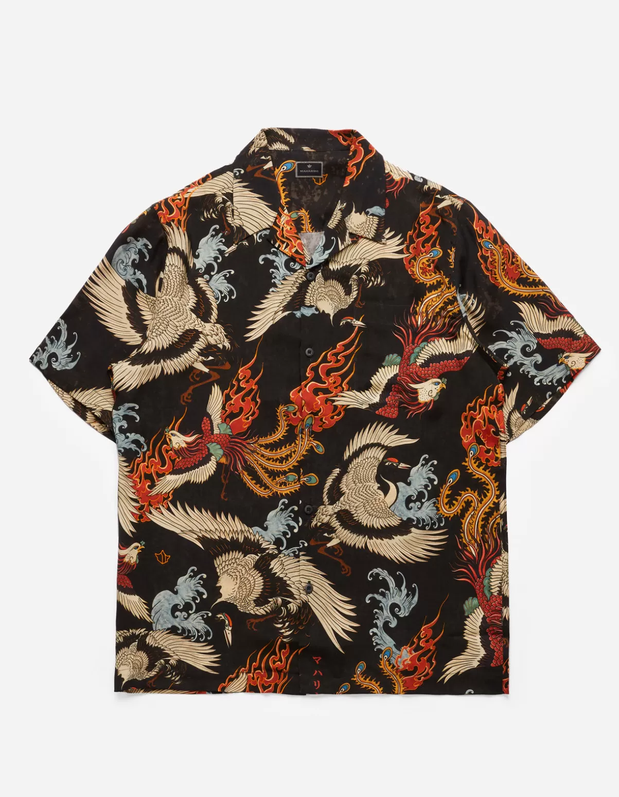 Maharishi 4509 Peace Cranes Camp-Collar Shirt