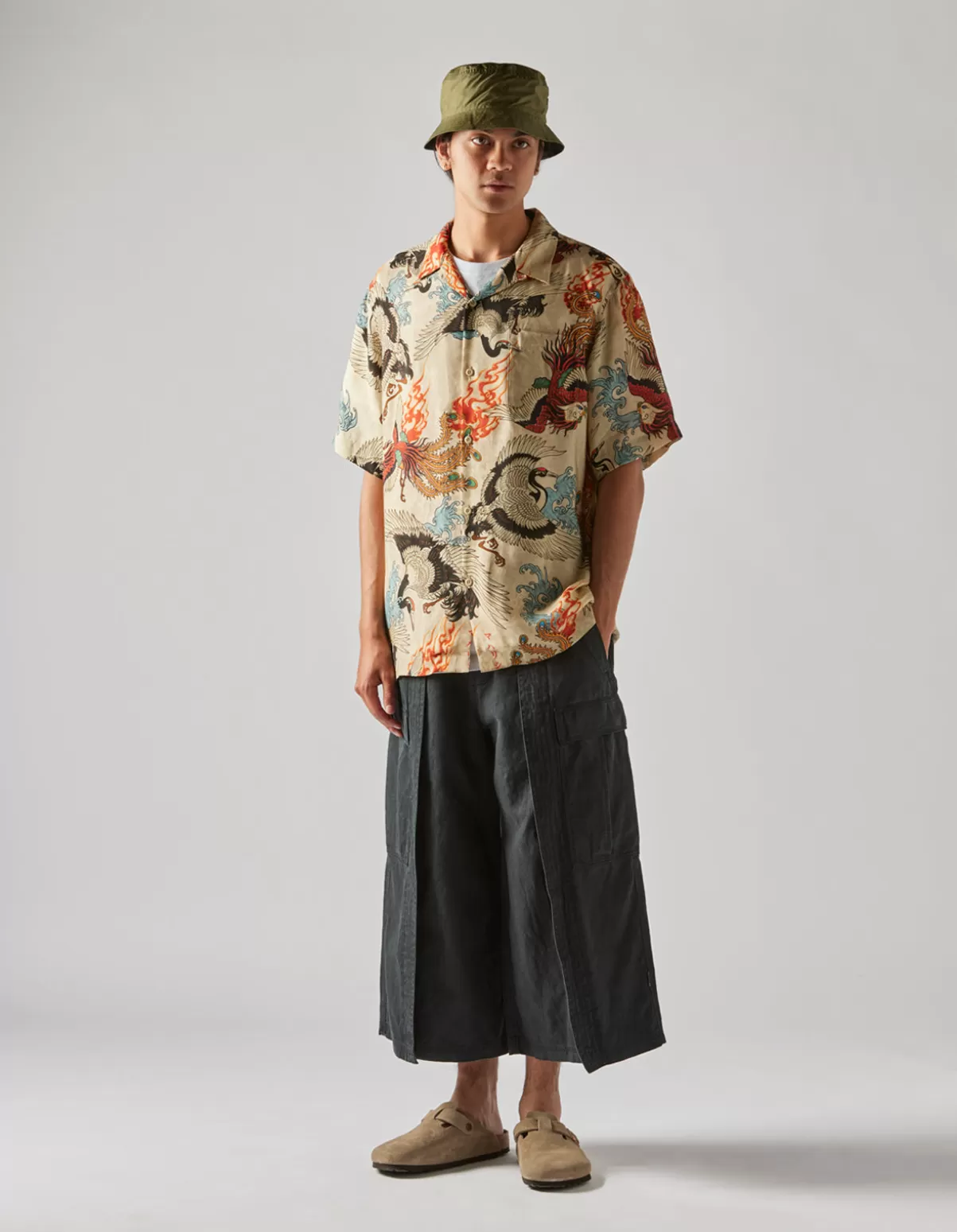 Maharishi 4509 Peace Cranes Camp-Collar Shirt