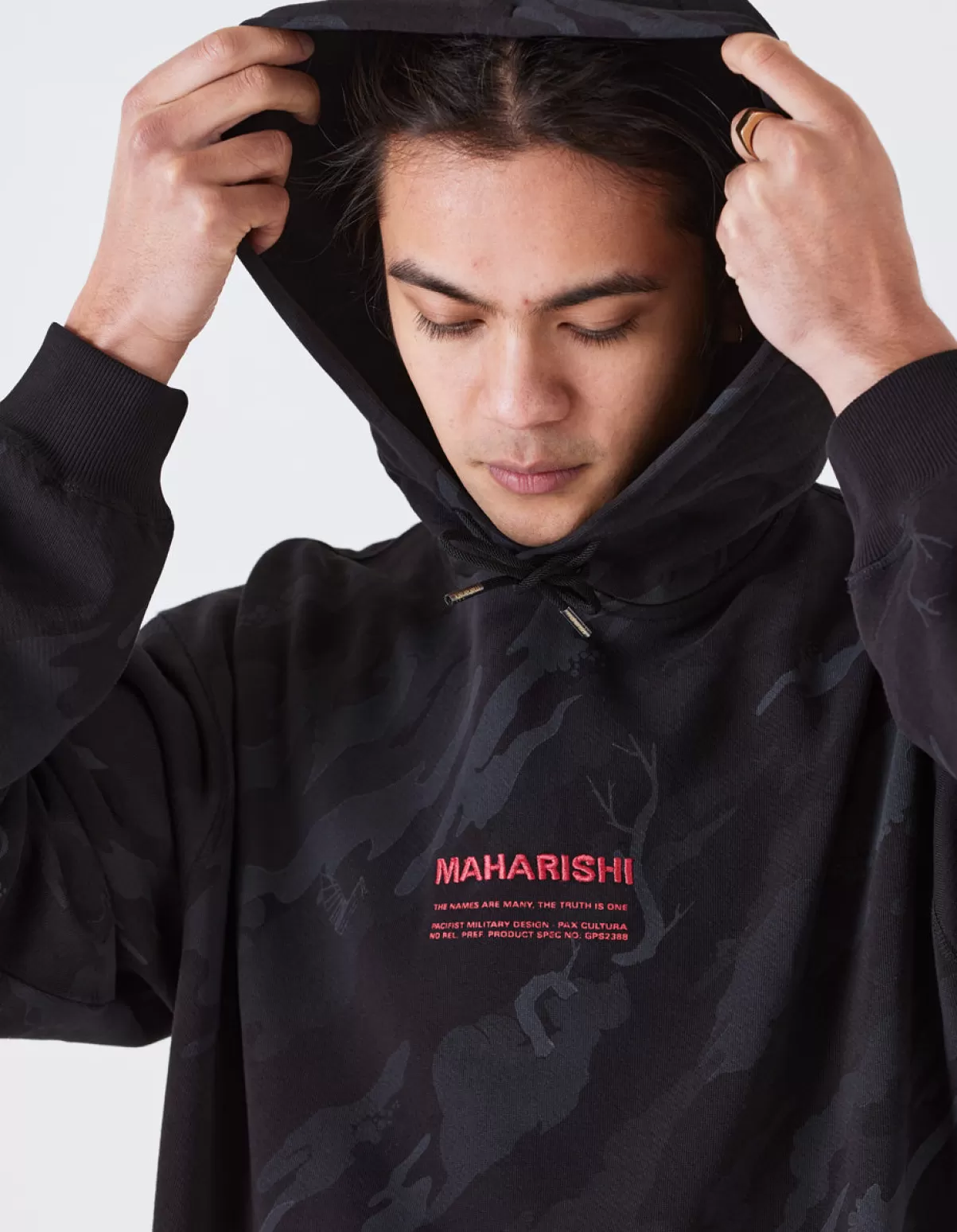 Maharishi 4597 Dpm:Bonsai Forest Miltype Embroidered Hooded Sweat