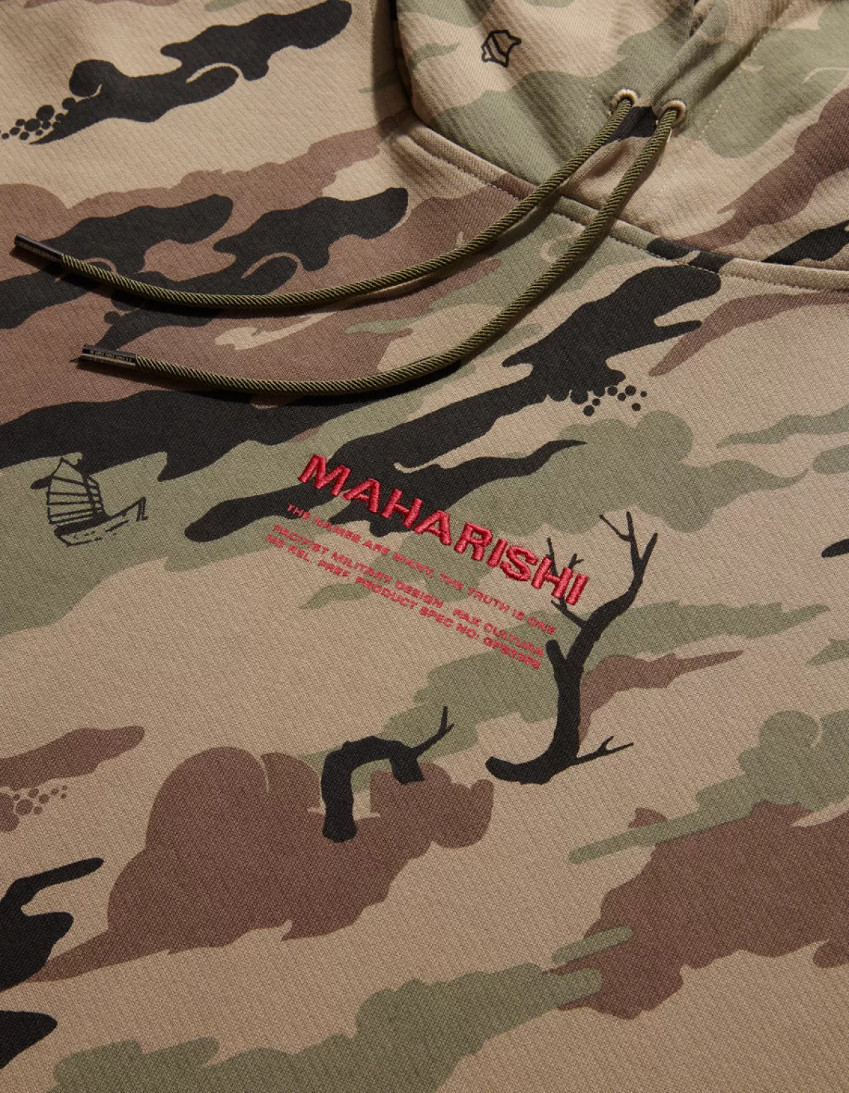 Maharishi 4597 Dpm:Bonsai Forest Miltype Embroidered Hooded Sweat