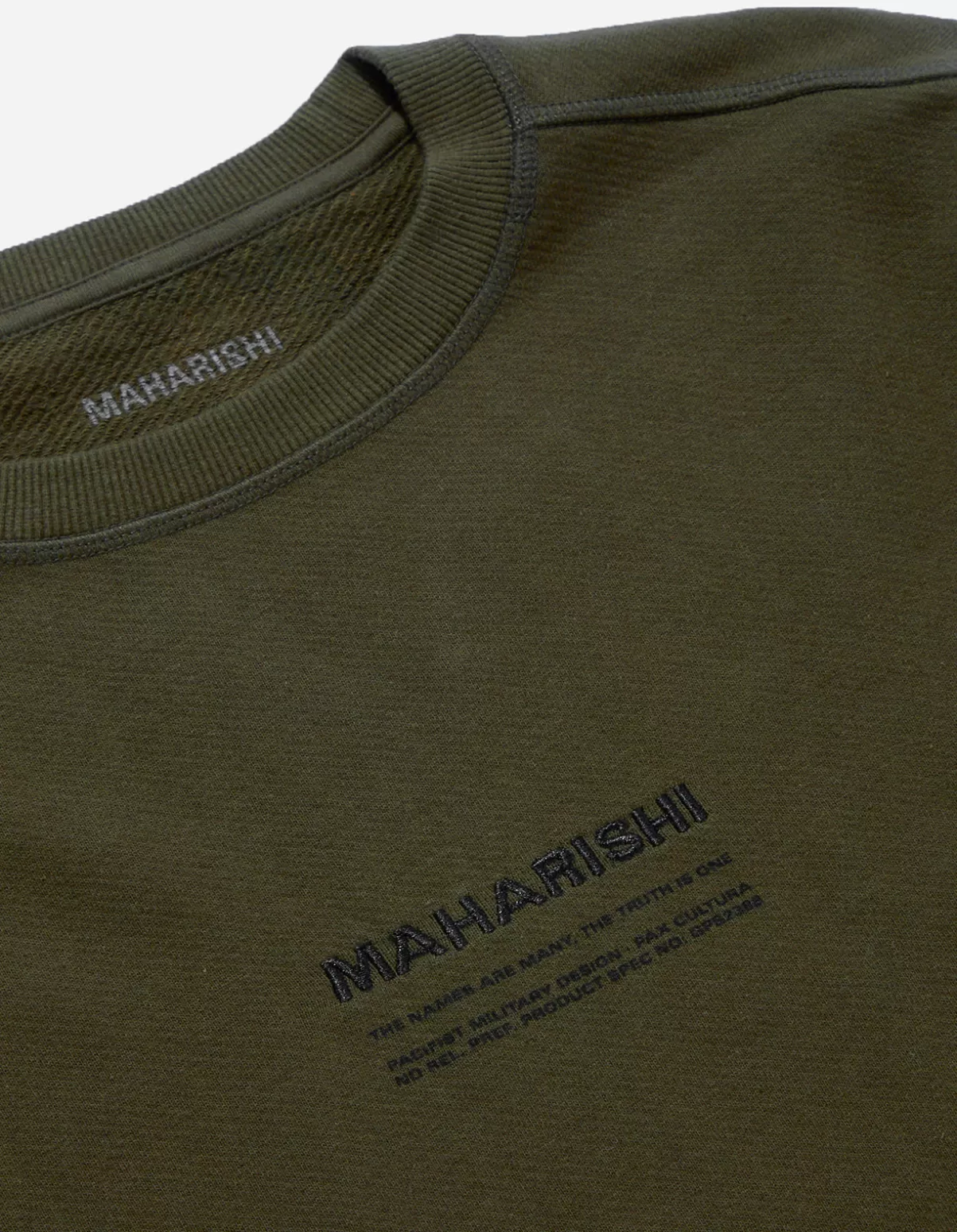 Maharishi 7011 Miltype Embroidered Crew Sweat · Organic Cotton
