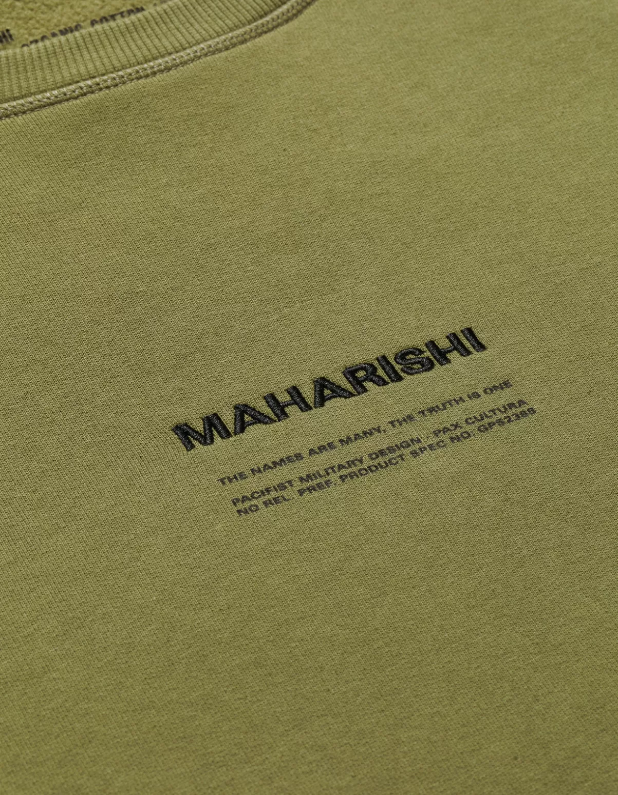 Maharishi 7011 Miltype Embroidered Crew Sweat · Organic Cotton