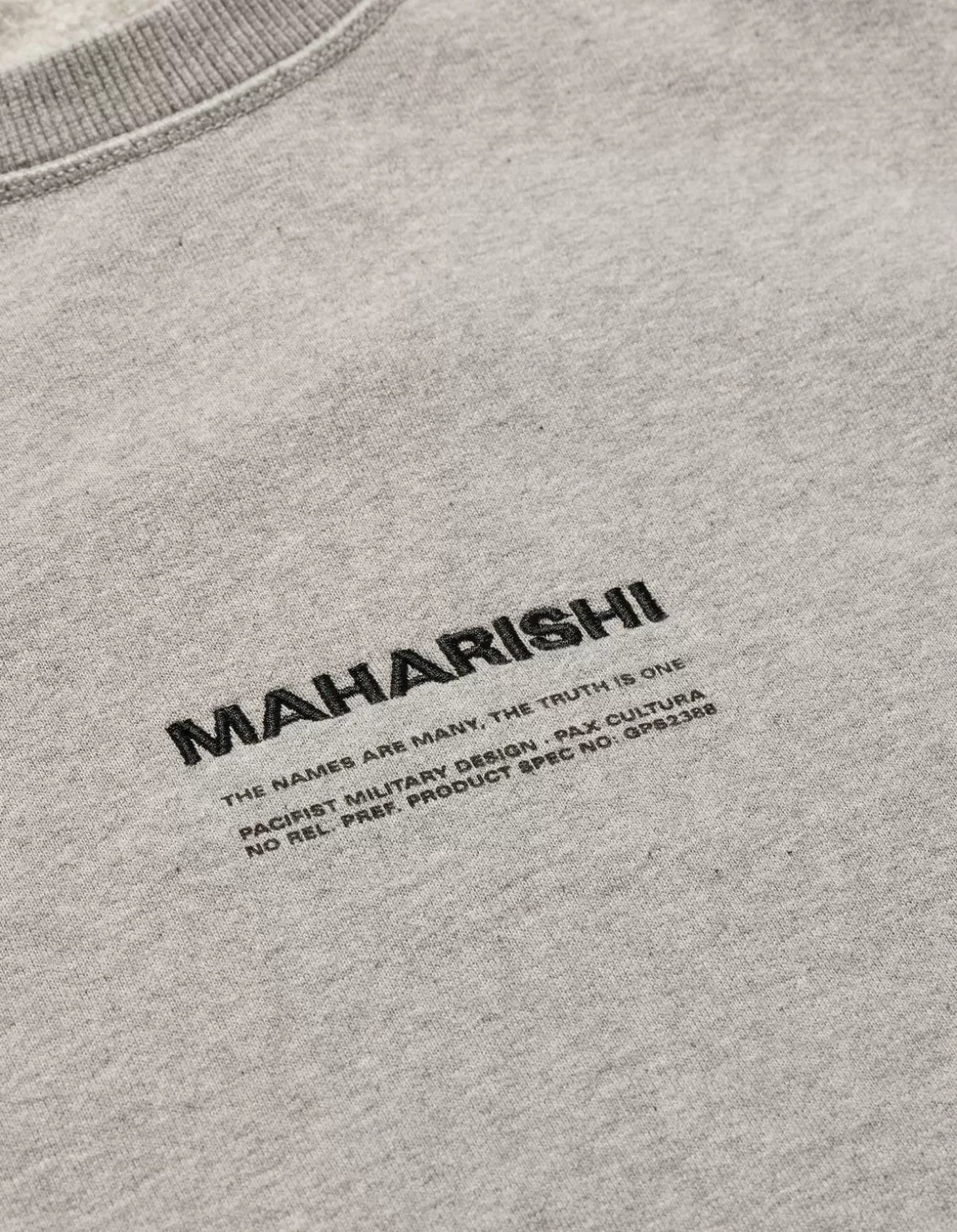 Maharishi 7011 Miltype Embroidered Crew Sweat · Organic Cotton